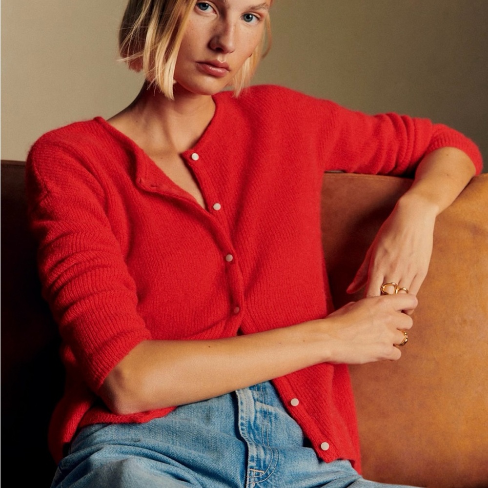 Sézane Gaspard Red Cardigan